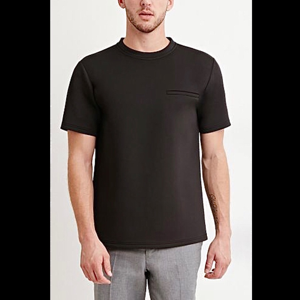 Black Scuba Knit T-Shirt with pocket